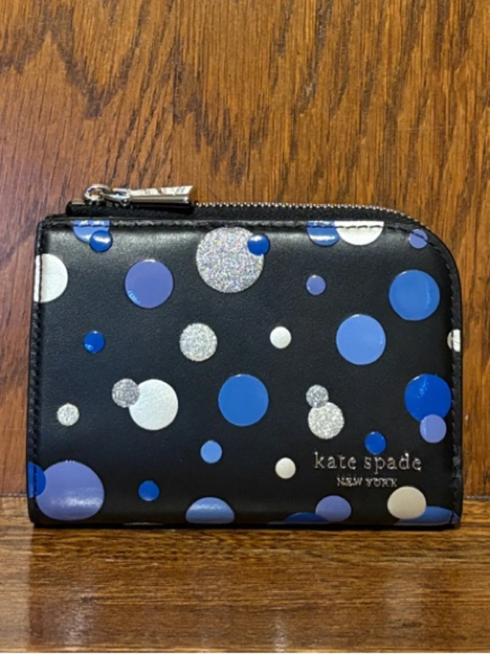 NWT-Kate Spade-SET-Space🔭Dot🪐Embossed-Devin-Sm Compact Wallet & Card Holder-$226
